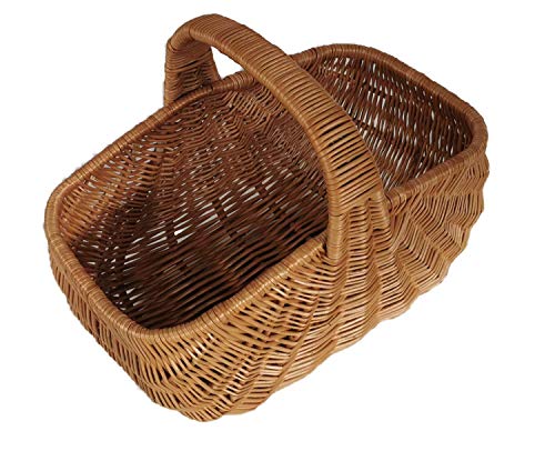 Einkaufskorb aus Weide Braun natur 50x32x37 cm 'Muschel'