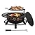 Hykolity 35 Inch Fire Pit with Cooking Grate & Charcoal Pan, Outdoor Wood Burning BBQ Grill Firepit Bowl with Cover Lid, Steel Round Table for Backyard Bonfire Patio Picnic