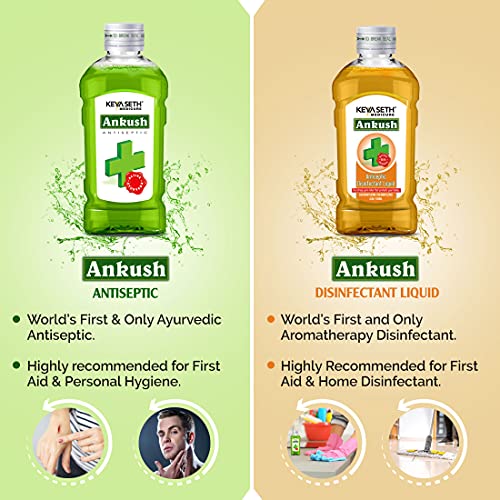 Image of Keya Seth Aromatherapy, Ankush Ayurvedic Antiseptic Liquid, No Burning Sensation for First Aid & Personal Hygiene, Enriched with Neem, Tulsi, Lavender & Rose Essential Oil 100ml (Pack of 1)