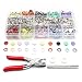 BTU 200pcs Snap and Snap Pliers Set with Buttons Fastener Setter Hand Tool and Installation Tools, 10 Color Leather Snaps for Sewing Crafting Clothes, Jackets, Jeans Wears, Bracelets, Bags