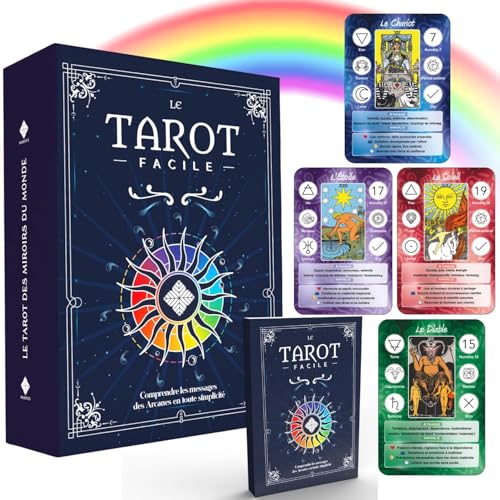 Tarot Divinatoire – Le Tarot Facile – 78 Cartes + Livret +200 Pages – Apprenez à Lire Les Arcanes Facilement et de façon ludique ! Idéal Débutants...