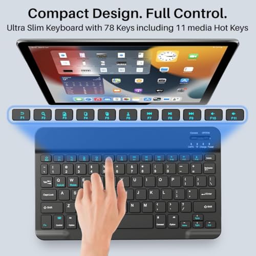 Image of XIKKART Wireless Bluetooth Keyboard & Mouse Combo, Rechargeable Portable Slim Compact Ergonomic Travel Friendly Keyboard Mouse for iPhone iPad Laptop Android Tablet PC, Work from Home & Office Use