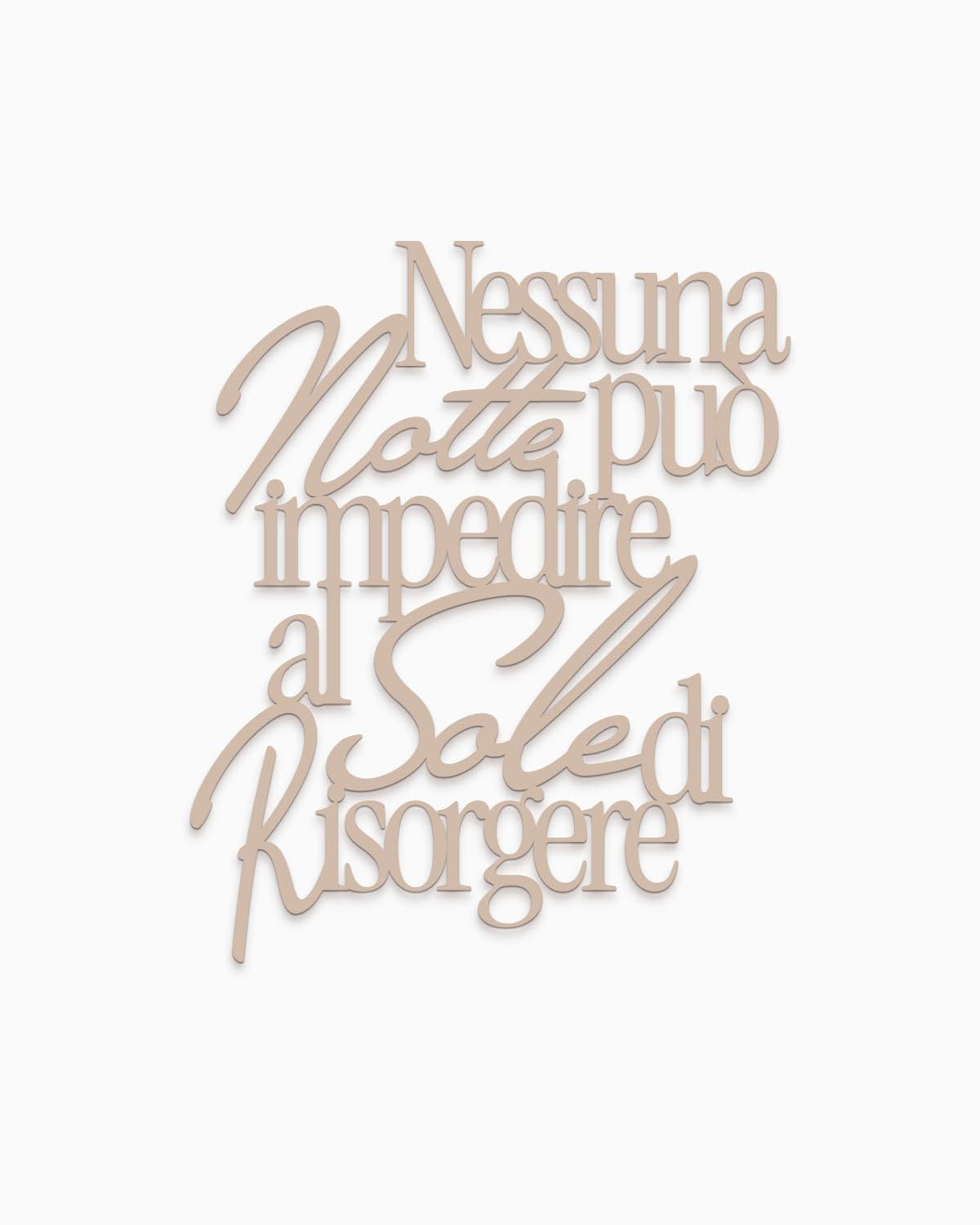 Declea Scritta in Legno Nessuna Notte Decorazione murale Arredamento casa, Frase in Legno Motivazionale