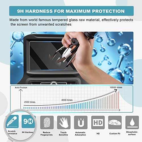 Image of CDEFG 2022 2023 Silverado Screen Protector for 2023 Silverado / 2022 2023 GMC Sierra 1500 7 inch Touchscreen Protector Navigation Display Tempered Glass Screen Protector 2022 2023 Silverado Accessories