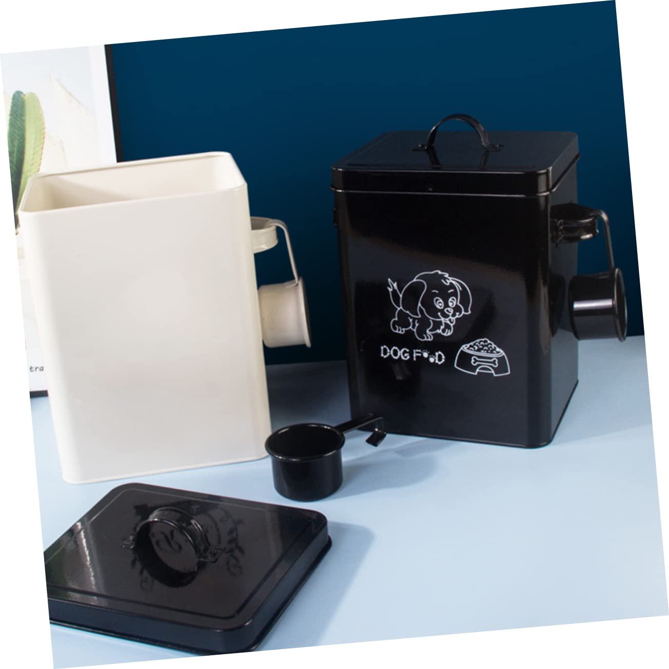 ORFOFE Contenedor para Almacenar Alimentos para Mascotas de 5l Diseño Hermético y Tapa, Cubo de Metal Galvanizado para Comida Canina en Casa