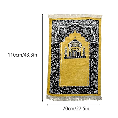 Tapis de prière pliable en chenille de coton CLMJHG doux et isolant