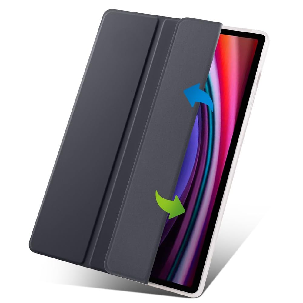 etui kompatybilne z Samsung Galaxy Tab A9 8,7 SM-X110 X115 X117 (kolor: czarny) skórzany silikonowy odporny na wstrząsy stojak etui z klapką