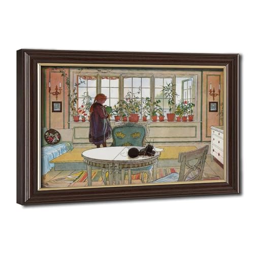 Fleurs sur le rebord de la fenêtre Carl Larsson cadre déco bureau salon