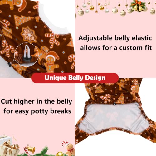 Image of CuteBone Small Dogs Outfit Soft Puppy Onesies Pjs Christmas Dog Pajamas Pet Coat Cat Apparel Comfy Doggie Jumpsuit Bodysuit for All Seasons P356M