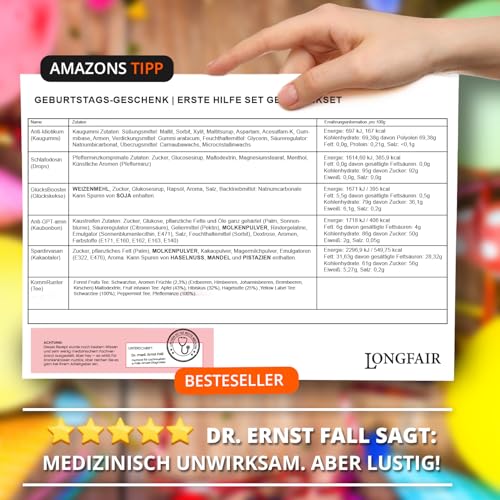 Lustiges Aller-Erste-Hilfe Geschenkset – Humorvolle Geschenkbox zum Geburtstag mit leckerem Gute-Laune Inhalt – Geschenkidee für Freunde & Familie (60. Geburtstag)