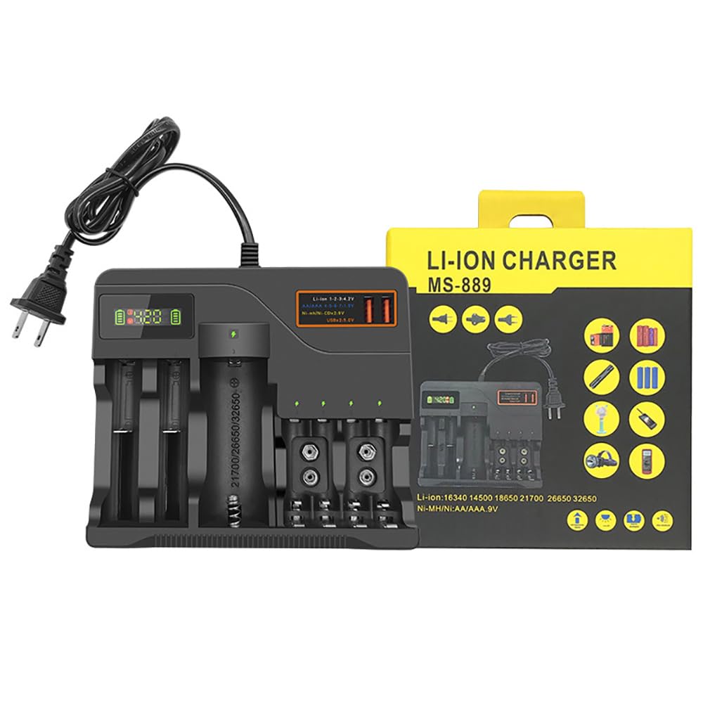 Chargeur Multi Emplacements Pour Batterie Au Lithium, Pour Piles AA/Batterie Au Lithium 3.7 V/Batterie à Hydrure Nickel Métal 9 V, Style Général