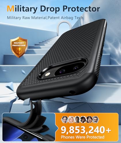 Image of FNTCASE for Google Pixel 9A Case: Dual Layer Protective Heavy Duty Cell Phonecase Shockproof Rugged with Non Slip Textured Back - Military Protection Bumper Tough - 2025, 6.3 inch (Black)