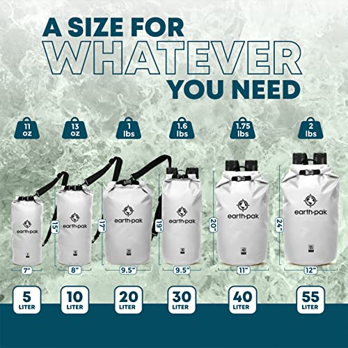 Image of Earth Pak Waterproof Dry Bag - Roll Top Waterproof Backpack Sack Keeps Gear Dry for Kayak with Waterproof Phone Case