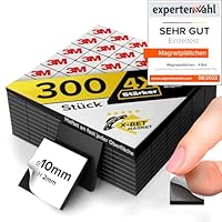 Selbstklebende Magnetplättchen (300 Stück) - Maximale Haftkraft mit Premium Kleber - Extra Starke Magnetstreifen I Dünne Magnetfolie selbstklebend