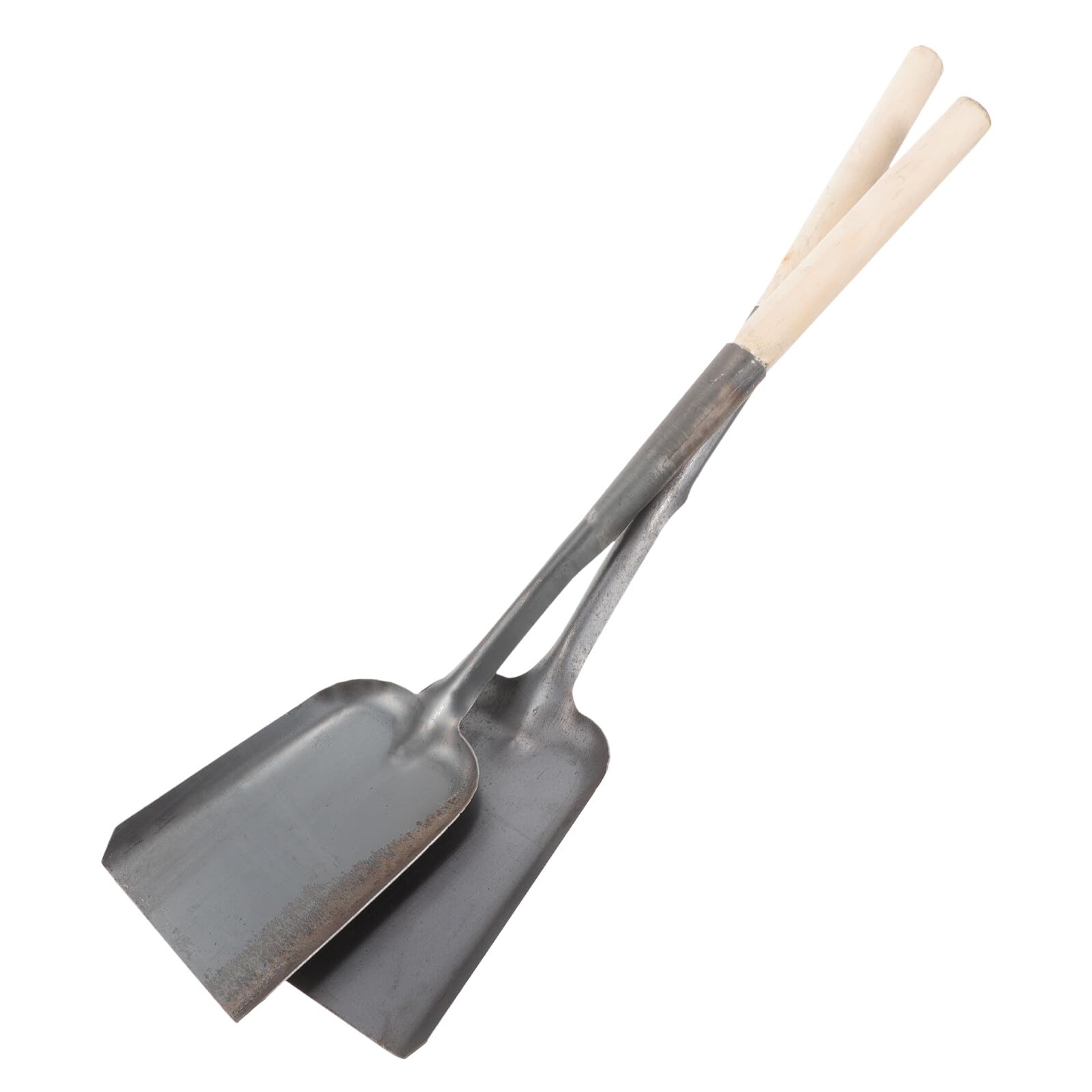 2 Stück Eisenschaufeln für Kohlenasche, Kamin und Garten, Tragbar