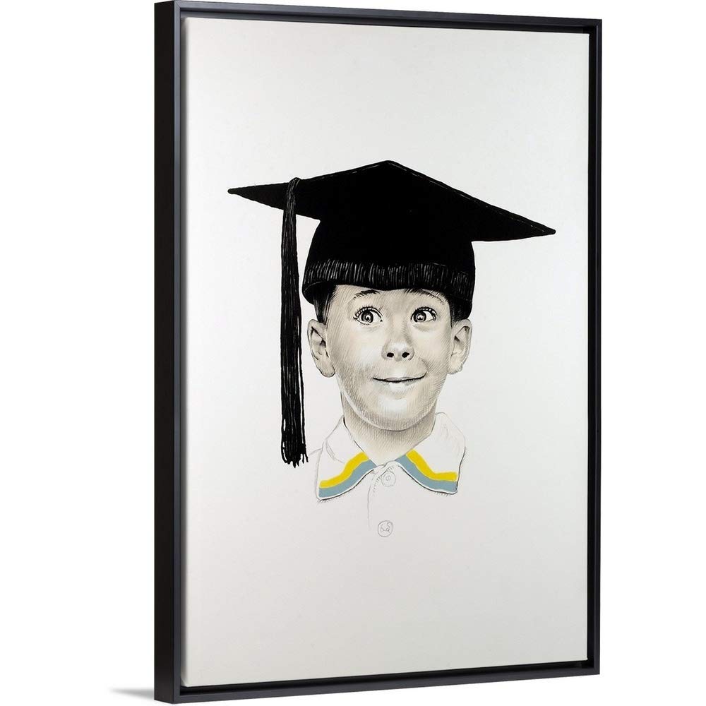 The Young Graduate Black Float Frame Canvas Art, Artwork