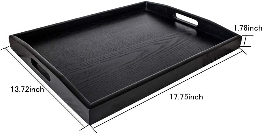 Top Rated Large Trays Serving Trays Serving Tray with Handles Trays for Eating Breakfast Food Trays Serving Tray Restaurant Ottomans Wooden Black (Large) Free Shipping Offer Large Trays Serving Trays Serving Tray with Handles Trays for Eating Breakfast Food Trays Serving Tray Restaurant Ottomans Wooden Black (Large)