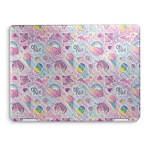 Image of MightySkins Carbon Fiber Skin Compatible with HP Spectre x360 14 inch (2022) Full Wrap Kit - Unicorn Popsicle | Protective, Durable Textured Carbon Fiber Finish | Easy to Apply | Made in The USA