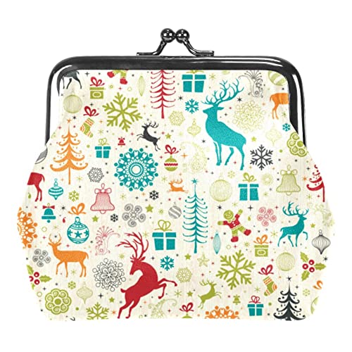 WOSHJIUK] 女性用小銭入れチェンジポーチ、クリスマスの背景の花