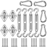 Shade&Beyond Shade Sail Hardware Kit,IETFULL Rectangle and Square Heavy Duty Sun Shade Sails Install