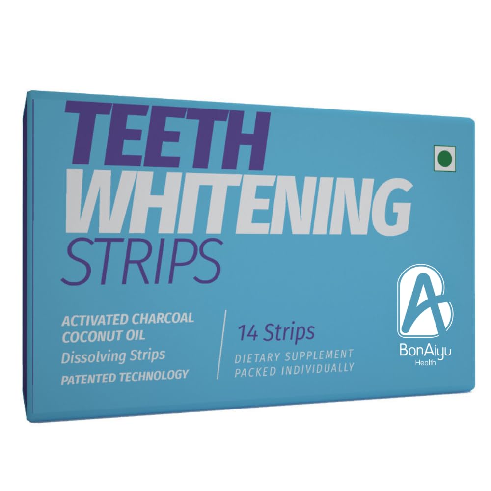 Bonayu Teeth Whitening Strip - 14 strips | Teeth Stain Remover, Helps Combat Years of Stubborn Yelowish Stain | Natural, Vegan, Activated Charcoal, Coconut Oil Safe on Enamel, Teeth Whitener (B0B7HYL6XH) Amazon Price History, Amazon Price Tracker