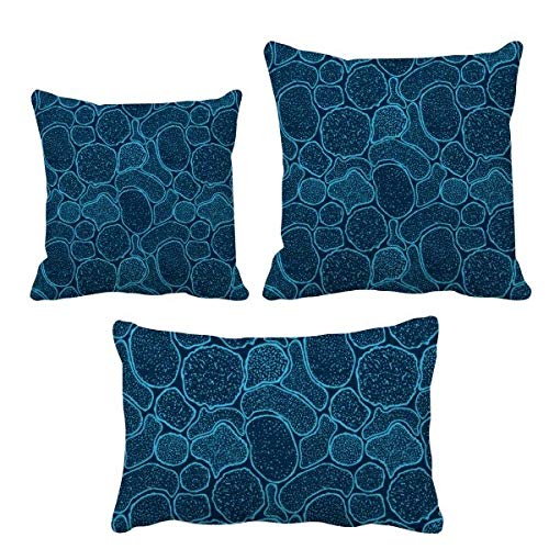 Housse de coussin microscope bleu et structure de cellules en tissu décoratif - 2