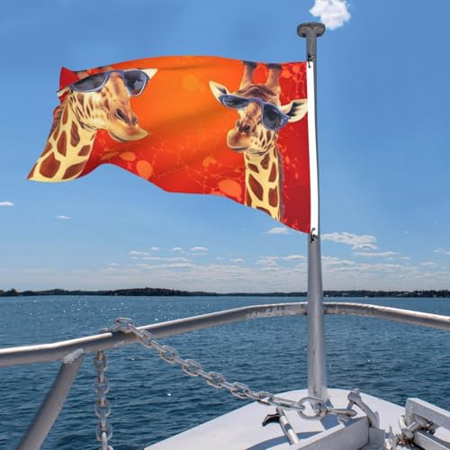 Drapeau de maison résistant aux intempéries drapeau extérieur girafe rigolo - 7