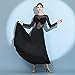ZYDANC Lace Ballroom Dance Performance Dresses Tango Social Dance Dress Waltz Foxtrot Training Outfit for Women,Black,XL