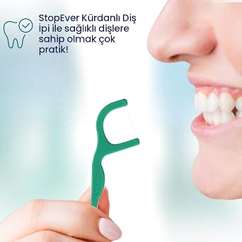 StopEver Well Tooth Kürdanlı Diş İpi 3'lü Paket | Nane Aromalı | 150 Adet (3 x 50) | Diş Arası Temizliği, Ağız Hijyeni ve Günlük Kullanım için İdeal