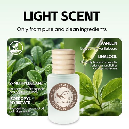 Image of Car Air Freshener-Soft Sandal Scent Car Fresheners Long Lasting Essential Oil Car Diffuser- Cute Car Accessories for Women Interior without Methyl Carbitol&Hexylene Glycol