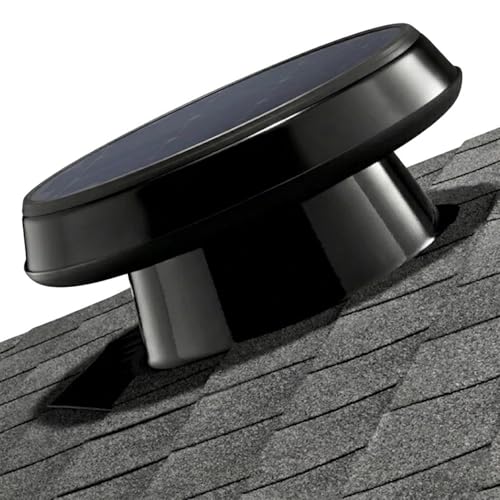 Solatube® Roof Mount 2400 Solar Attic Fan – 33-Watt High-Power Ventilation – Includes High Profile Flashing for Tile Roofs – Energy-Efficient Cooling for Large Attics