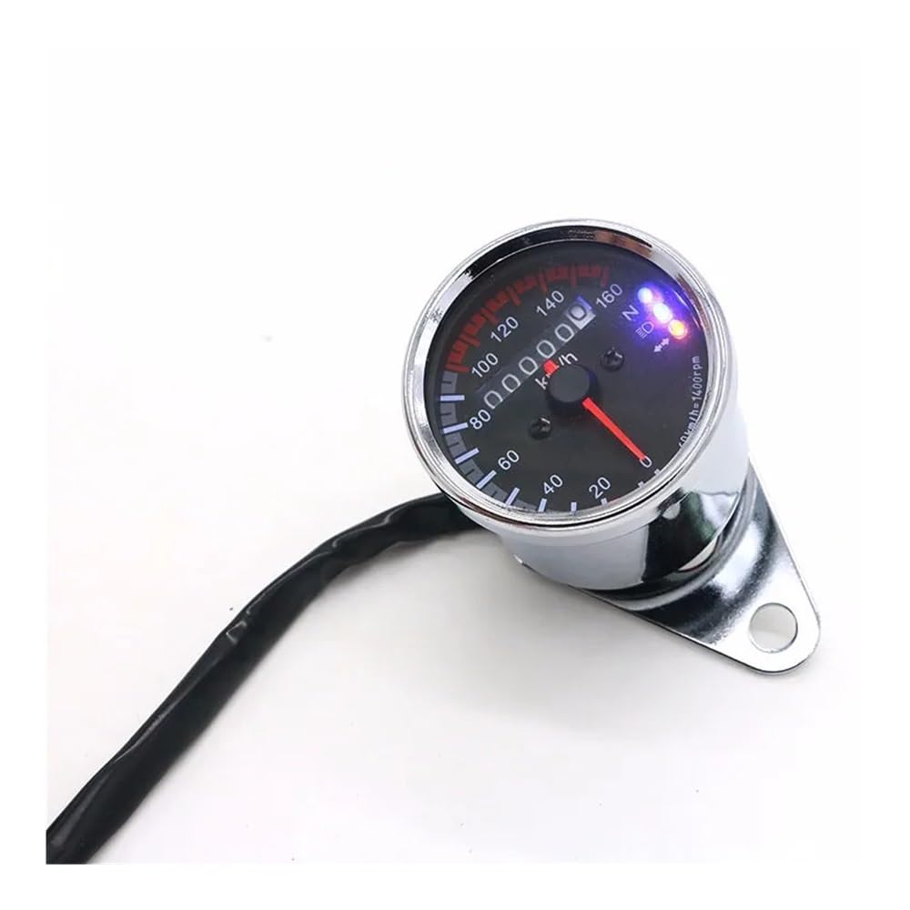 Tachymètre Compteur Vitesse Compteur De Vitesse Moto Odomètre Jauge ATV Vélo Scooter Rétro-éclairé Double Compteur De Vitesse avec Indicateur LED DC 12 V 0~160 Km/h