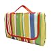 Produktbild TUKA wasserdichte Picknick Decke 200x150cm, Faltbare tragbare Outdoor-Decke Campingdecke Strandmatte Picknickdecke mit Tragegriff, wasserdichte Unterseite, Streifen Bunte, TKD4003 Stripe