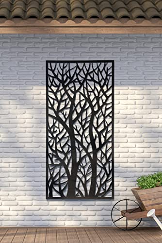 MirrorOutlet Metal Garden Screen Extra Large Tree Effect 180cm x 90cm (6ftx3ftmax)
