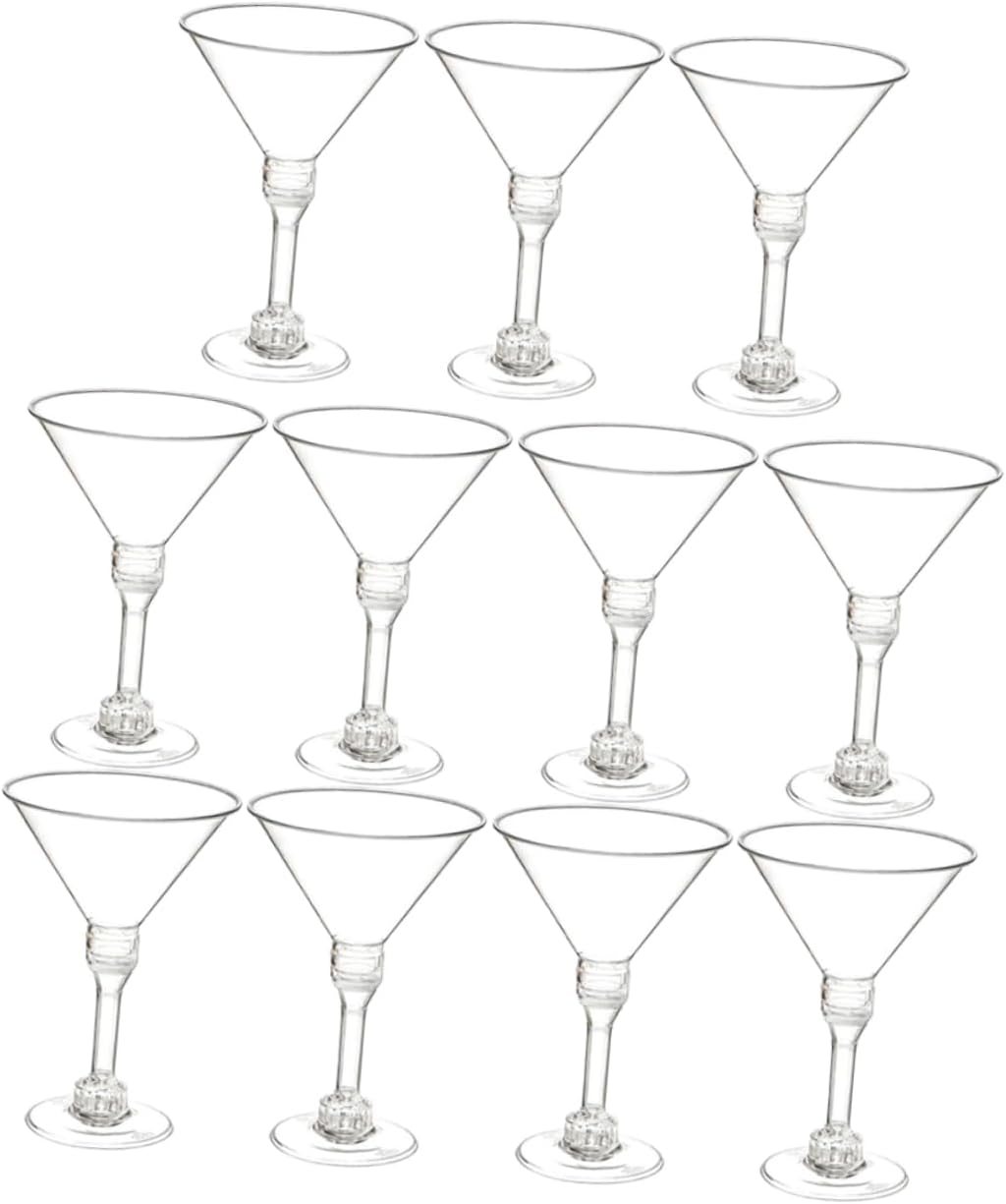 BESTYASH 15pcs Unbreakable Cocktail Goblets Disposable Drinking Glasses for Parties Festivals and Events for Cocktails Desserts and Beverages