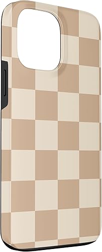 Miniatura 3 de Funda para iPhone 13 Pro Max con diseño de cuadros marrón claro y marrón