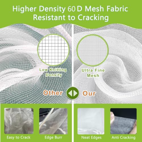 Drawstring Blueberry Netting for Bushes - 2Pack 3.28 * 2.62+ 2pack 4.92 * 3.94Ft - Easy Install Reusable Garden Netting,for Fruit Trees & Tomato Plants, Blocks Birds, Squirrels & Insects by SATXTREM - Used condition - Image 2