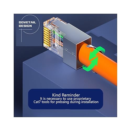 Miniatura 20 de 50 conectores RJ45 Cat6, conectores RJ45 C6, Cat6 de 2 piezas de metal blindado RJ45 extremos FTP 8P8C conector de enchufe de red modular