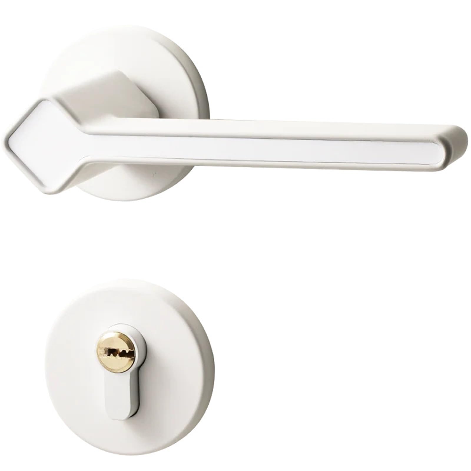 Sxolcoufoh 5815-71-White Door Lock Room Household Indoor Wooden Split Handle 1Pcs