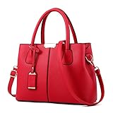 Covelin Women's Top-handle Cross Body Handbag Middle Size Purse Durable Leather Tote Bag