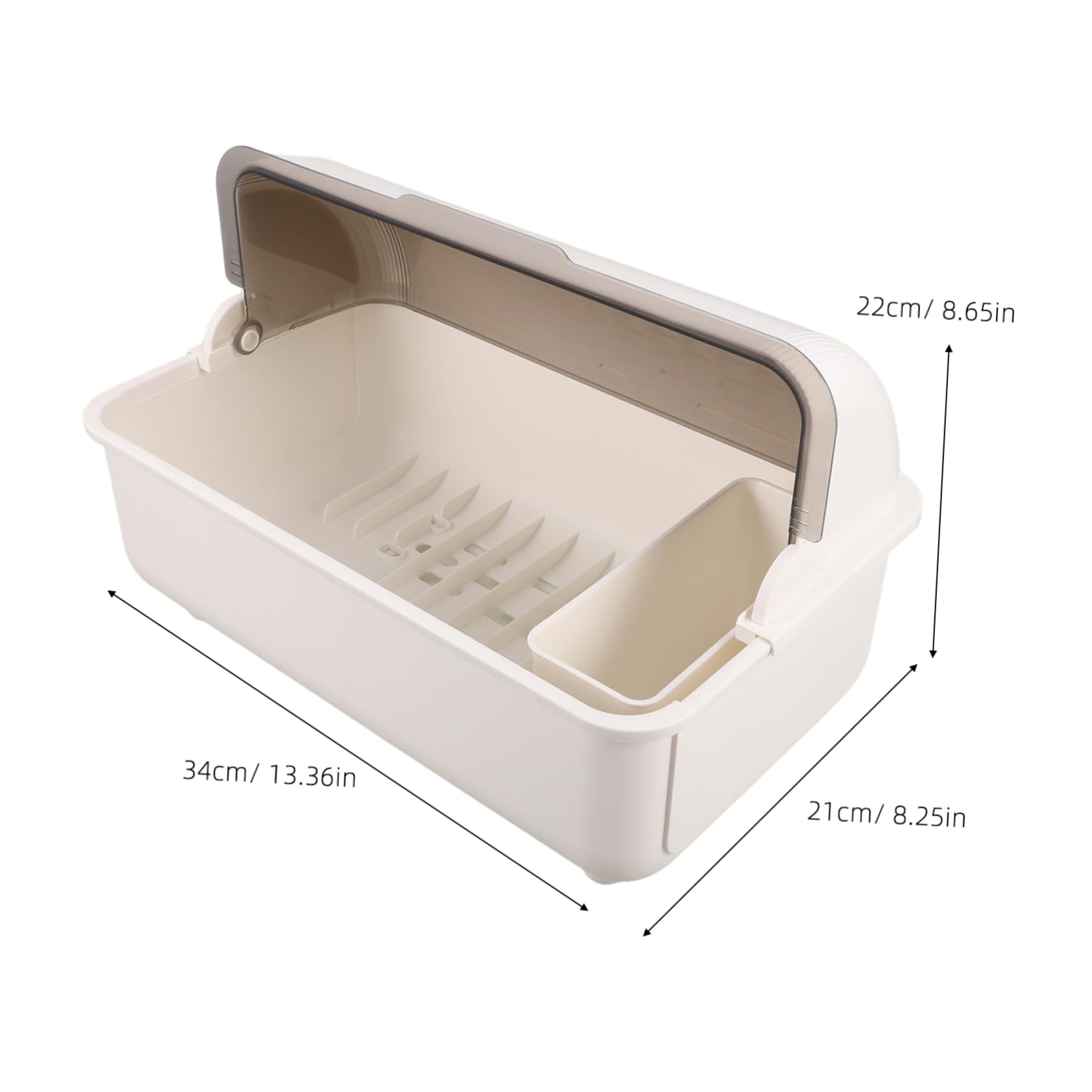 INOOMP Countertop Utensil Holder with Dustproof Cover Space Saving Dish Drainer Rack for Bowls Plates and Chopsticks Multifunctional Kitchen Storage for Organized Countertops