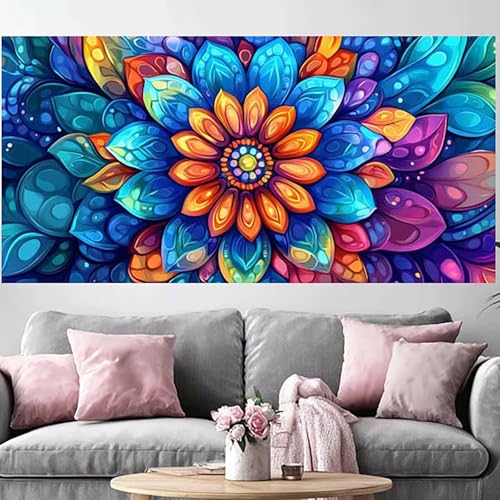 Diamond Painting Adulte 70x140cm Grand Format - Kit Broderie Diamant 5D Full Drill Mandala