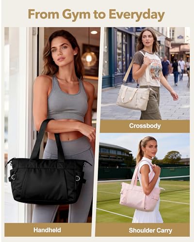 Image of Small Gym Bag for Women, Lightweight Mini Duffle Bag with Wet Compartment, Perfect as a Travel Carry On or Crossbody Weekender for Sport, Workout & Dance