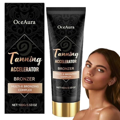 Loción bronceadora oscura, acelerador del bronceado sin autobronceador, Indoor Tanning Lotion, Hidratante teñido para piel bronceada, Loción Bronceadora con Cafeína y Protección Antienvejecimiento