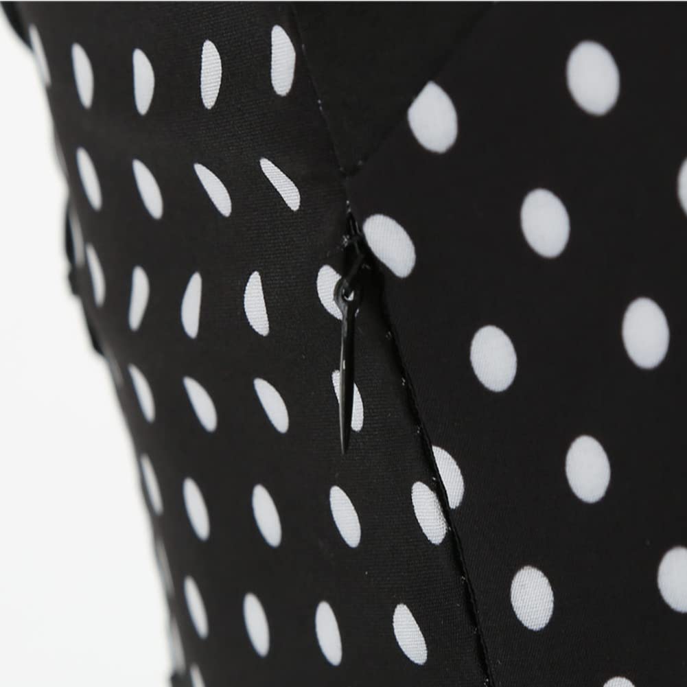 Abito vintage anni '50 da donna retrò Rockabilly Pin Up elegante Abiti senza maniche a schiena scoperta, scollo a cuore Polka Dot Trapezio Matrimonio Cocktail Serata Festa Cerimonia Casual al