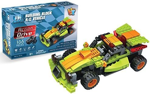 UniBlock Remote Control Brick Car - Buildable RC Race Car 136 pc- Compatible with Major Brands