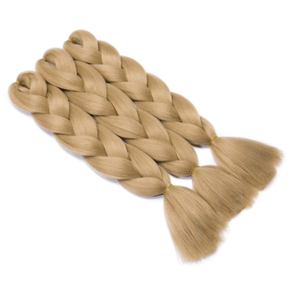 Benehair Ash Blonde Braiding Hair 6 Bundles/lot 24inch Jumbo Braiding Hair Extensions High Temperature Synthetic Braid Hair Braiding Hair Pre Stretched Braid Extensions