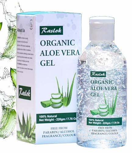 Image of Raslok Aloe Vera Gel | 100% Pure Natural Aloe Gel For Moisturizing Face Skin & Hair Care,Durable Moisturizing Hydrating Soothing, Non-Sticky (7.76 OZ)