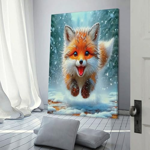 Impression Sur Toile Renard Décoration Salon Moderne Grand Format 50x75cm