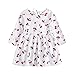 Vestidos de bebé para niñas - Ropa de bebé Niñas - Vestido de manga larga de una pieza con estampado floral de princesa vestido de otoño para niños (6 meses a 3 años), blanco, 9 mes